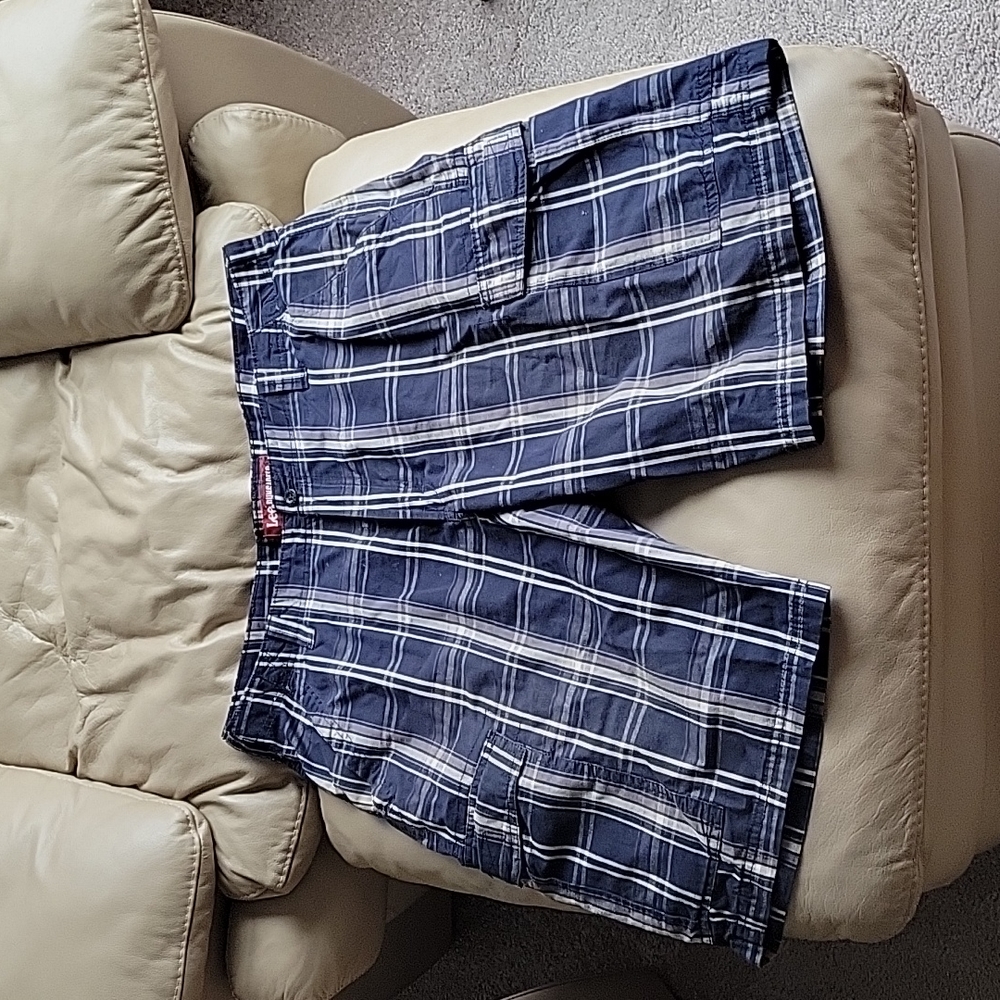 Plaid Lee Dungarees cargo shorts
